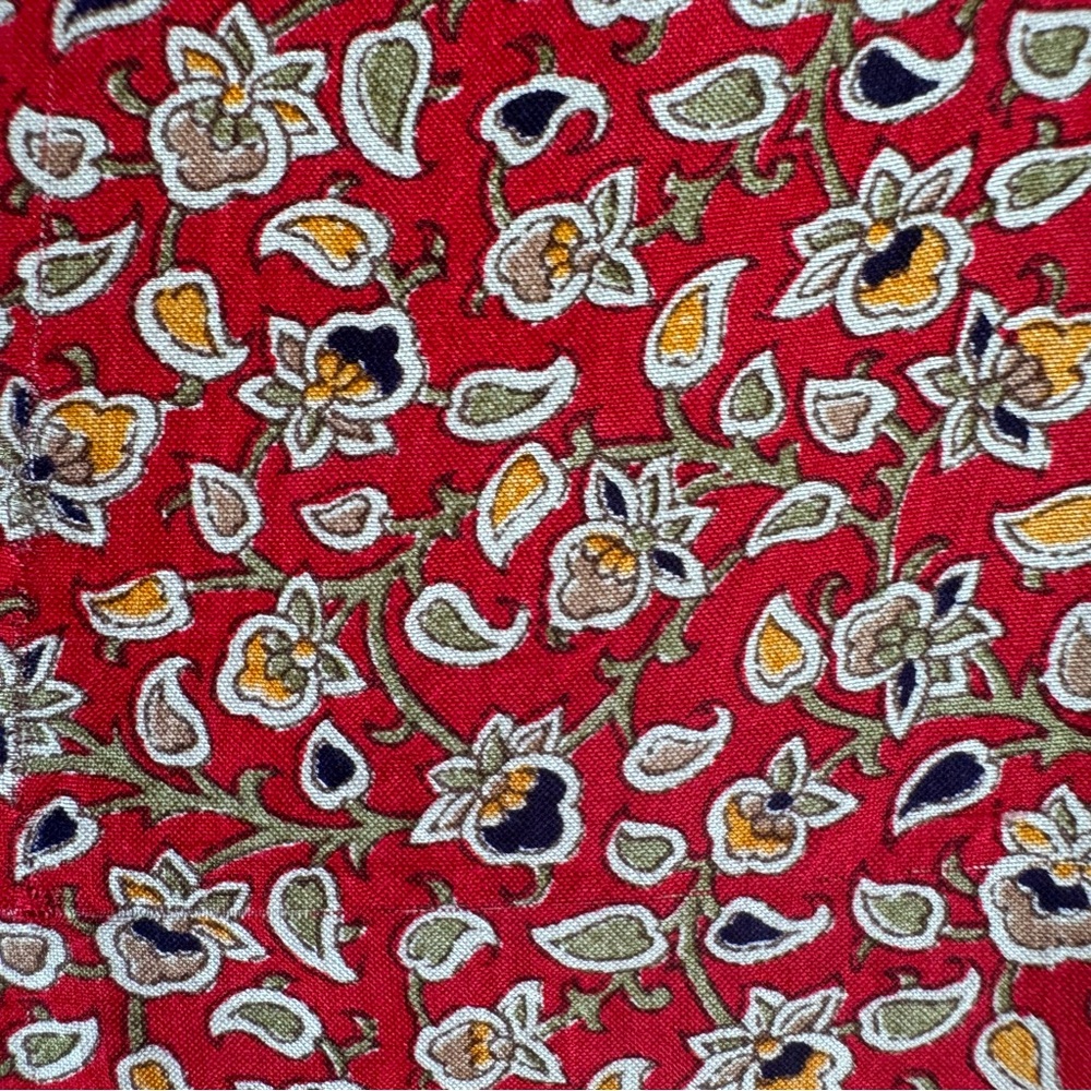 Bhagkem 100% Silk Red Floral Button Down Shirt Women’s Size M - Picture 5 of 11